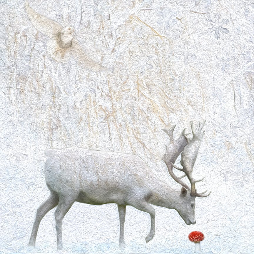 Stag Collage Collage Art - Elke Savala Art